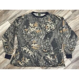 Oversize Outfitters Green Casual Shirt 6X Cotton USA Made Long Sleeve Camo